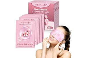 ZHENYEMEI Steam Eye Mask 20 Packs, Self Heating Sleep Mask for Dry Eyes, Fatigue, Dark Circles, Comfortable Moist Warming Eye Mask, Disposable Heated Eye Mask, Gift for Women, Men, Mum, Dad (Cherry Blossoms)
