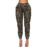 Double Denim January 5th High Waisted Cargo Joggers Pants for Women – Baggy Fleece-Lined Sweatpants with Pockets Streetwear