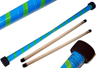 TWIST Devilstick (Blau/Grun) inkl. Holz Handstäbe mit 2 mm Silikonmantel von Flames N Games Devil stick Set Für Kinder und Erwachsene.