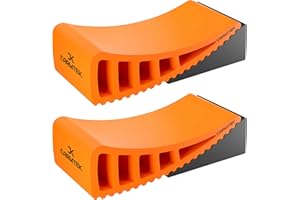 CARMTEK Camper Leveler 2-Pack Kit | Fit Curved RV Levelers with Wheel Chocks for Tight Dual Axle Trailers | Faster RV Leveling System Than RV Leveling Blocks | RV Accessories for Travel Trailers