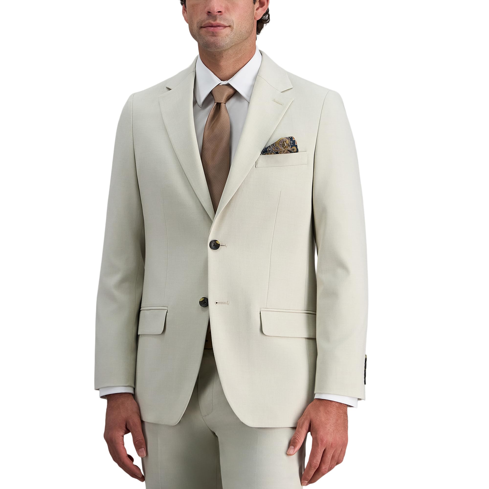 Haggar Men's JMH Premium Stretch Tailored Fit Suit Separates - Pants and Jackets Natural Image