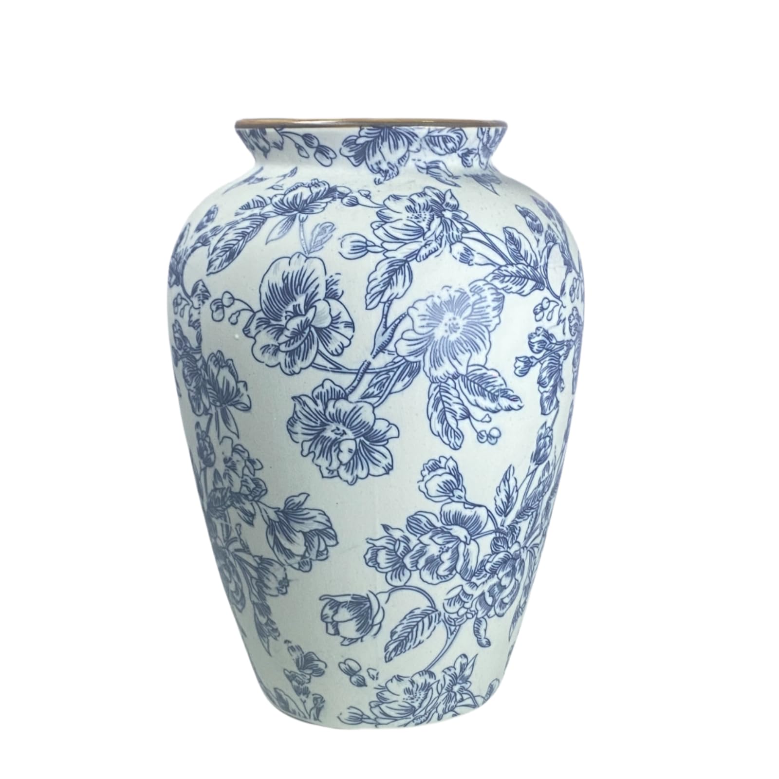 Photo 1 of Blue and White Chinoiserie vase - Vintage Ceramic vase with Antique Design, Perfect for Chinoiserie Home Decor 9in Flower vase04