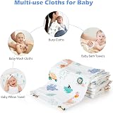 Maliton 6 Pack Muslin Burp Cloths 50x25cm 100% Cotton Baby 6 Layers view 8