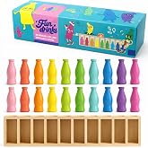 Match The Bottle Color Game, Wooden Family Board Game, 2-4 Players, Large | Bottle Flip Challenge Toy for Travel, Camping, Holidays, Birthday Party &amp; Backyard Night Fun Tabletop Accessories