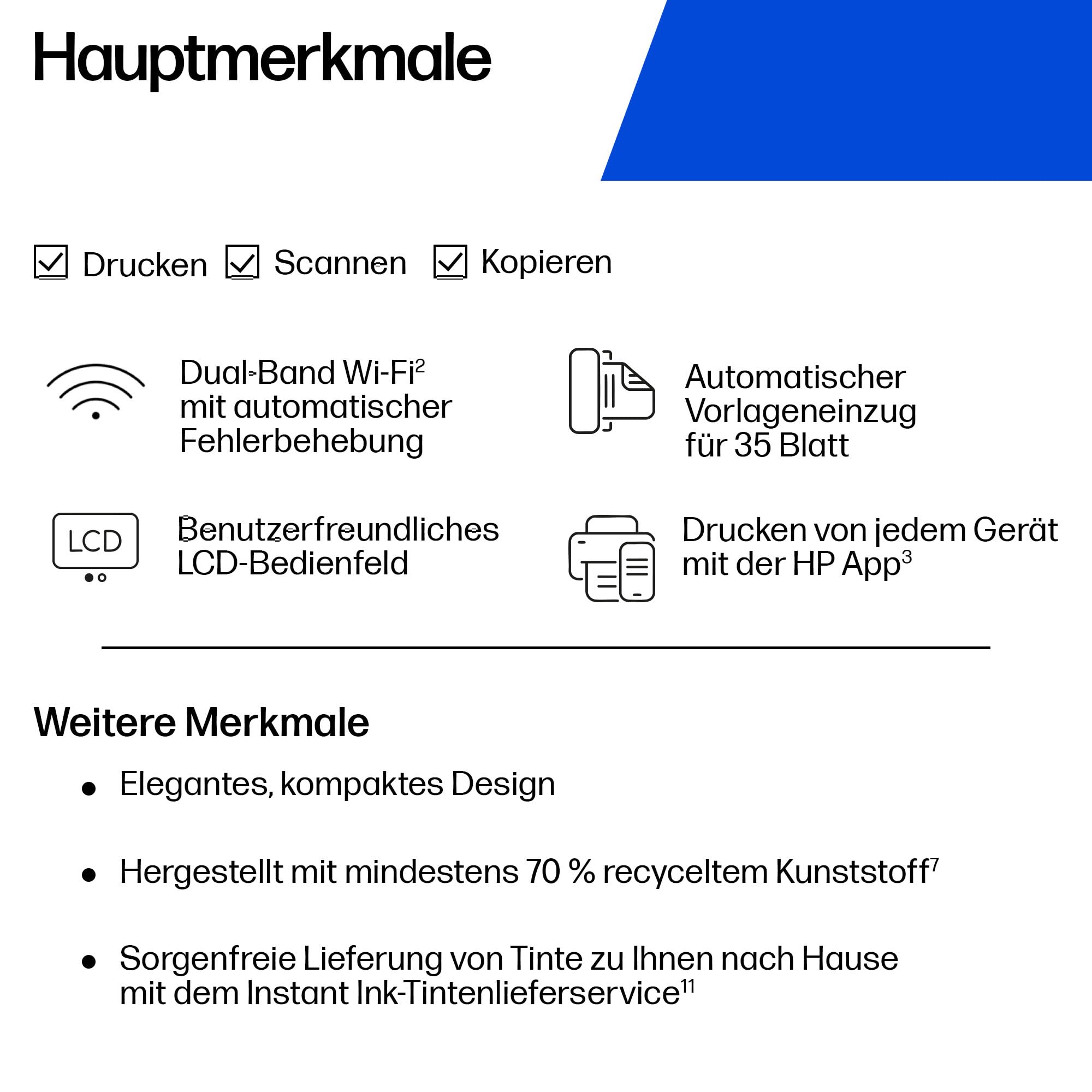 HP DeskJet 4320 Multifunktionsdrucker, 3 Monate gratis drucken Instant Ink inklusive, Drucker, Kopierer, Scanner, WLAN, Automatischer Vorlageneinzug, Tinte: 308/308e 5