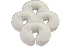 London Linens Pack of 4, Premium Extra Thick 100% Cotton Flannel Massage Tables Face Cradle Covers Cozies Fitted - Includes 4 pcs (Natural)