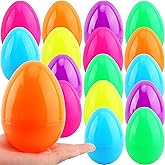 Haconba 18 Pack 6 Inch Jumbo Fillable Easter Eggs Large Bright Colorful Plastic Easter Eggs for Easter Decoration Egg Hunt Basket Stuffers, 6 Colors