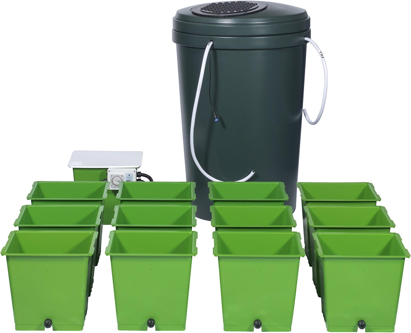 The Green Man System 12 Pot Hydroponic Grow Kit - Flood & Drain