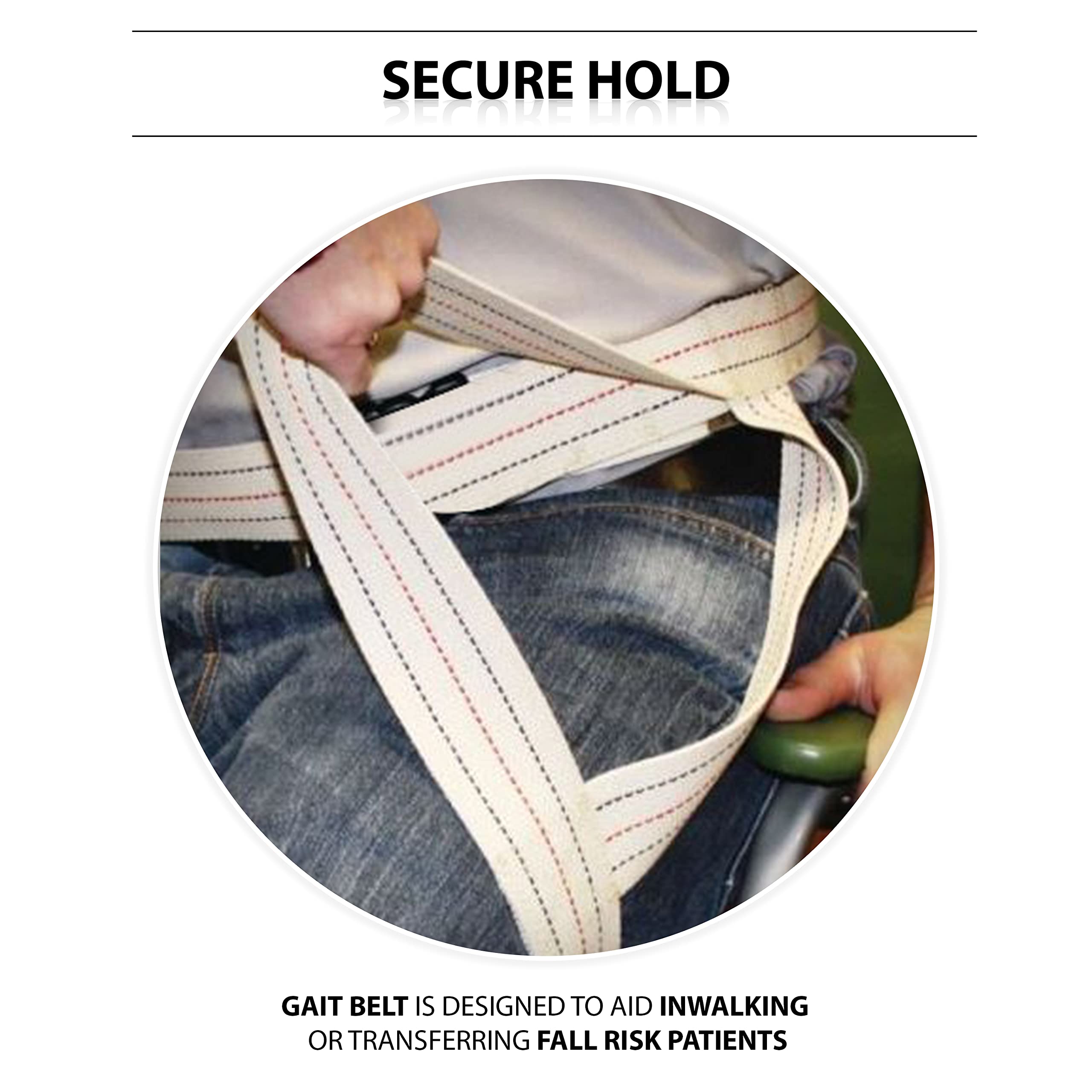 ASA TECHMED Gait Belts for Seniors, Belt to Lift Elderly Standing Assist Aid Quick Release Buckle for Caregivers, Nurses, Home Health Aides, Physical Therapists - 60