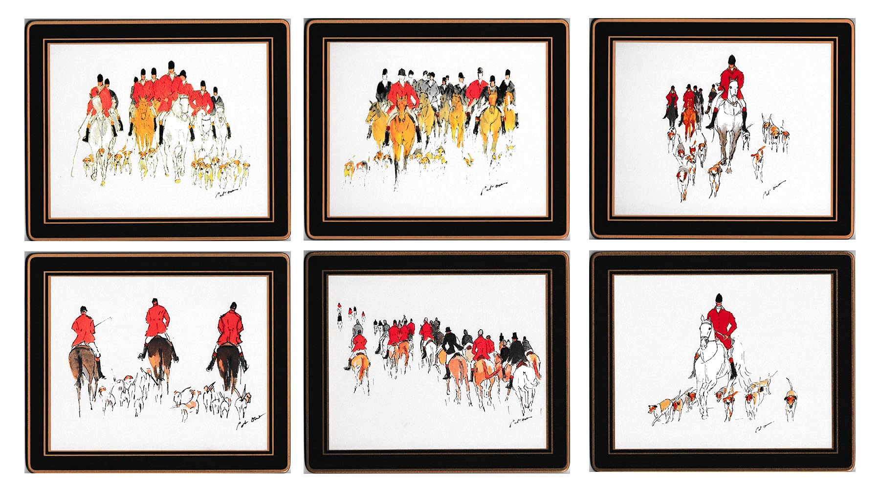 Lady Clare Hunting (P. Owen) Coasters - Set of 6