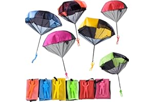 Parachute Toys for Kids - Parachute Toy Set 6 Pack Kid's Flying Toy,Outdoor Children's Flying Toys for Ages 4-8, No Strings N