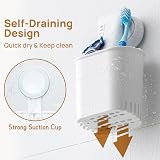 LEVERLOC Toothbrush Holder 2 Pack, Wall Mounted, 3 KG Max Hold, White view 4