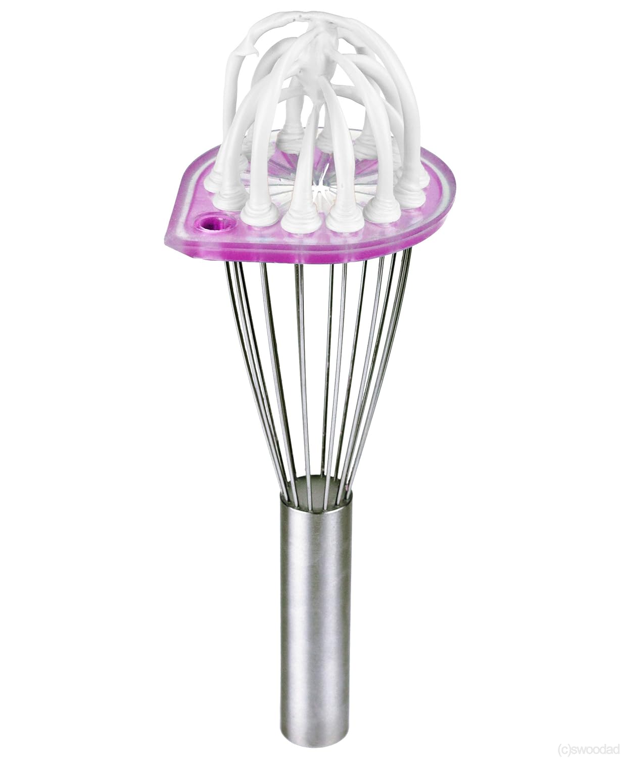 Whisk Wiper - Wipe a Whisk Easily - Multipurpose Kitchen Tool, Made In USA - Includes 11" Stainless-Steel Whisk - Cool Baking Gadget, A Great Gift For Men and Women (Color: Violet)