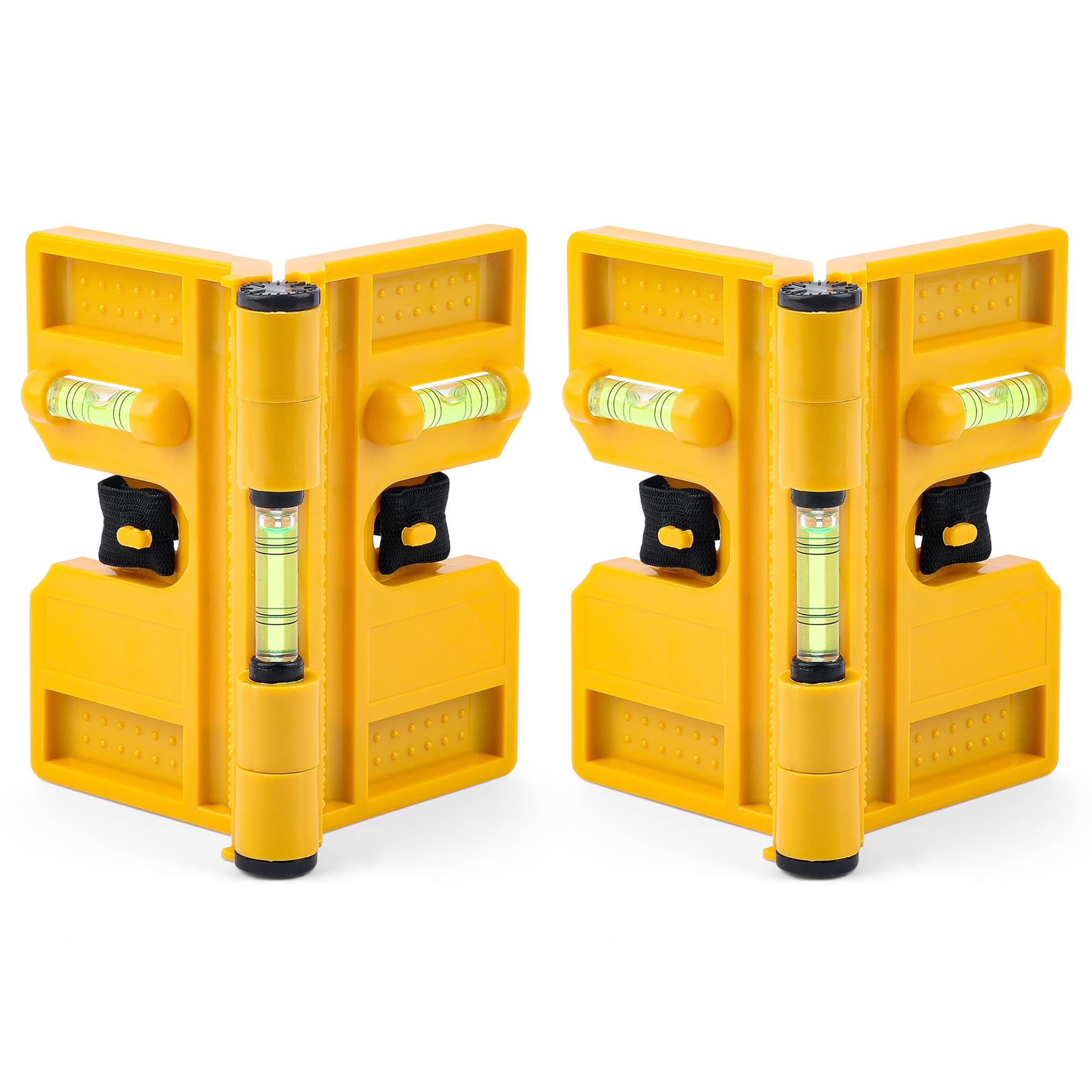 Photo 1 of QualiapeX Magnetic Post Level, 270° Adjustable Folding Post Level with 3 Vials, Elastic Loop for Hands-free Work - 2 PCS
