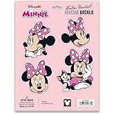Disney Minnie Mouse 4-Pack Adhesive Vinyl Decals - Cute Minnie Stickers for Car or Truck