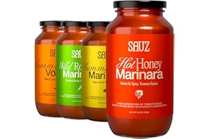 Sauz | Variety Pack, 25 Oz Jars (4-Pack), Includes Hot Honey Marinara, Creamy Calabrian Vodka, Wild Rosemary, Summer Lemon, Gluten-Free, Non-GMO, Multi-Use, Clean Ingredients – Small Batch Craft Sauces