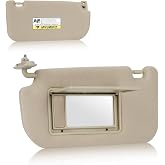Left Driver Side Sun Visor Without Light Fit for KIA Sportage 2005 2006 2007 2008 2009 2010, Replaces for 5202-1F090EZ Beige