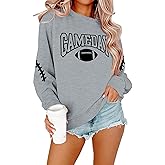 FAYALEQ Game Day Sweatshirts Women Football Sweatshirt Football Rugby Pullovers Casual Game Day Fan Pullover Top