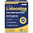 Sumifun 4% Lidocaine Patches Plus 1% Menthol - 15 Counts Maximum Strength OTC Pain Relief Patches for Back Ache Stiff Neck Joint Pain Muscle Soreness Topical Analgesic FSA or HSA Eligible