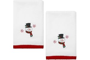 Avanti Linens - Fingertip Towels, Soft & Absorbent, Christmas Decorations, Set of 2 (Winter Snowman Collection)