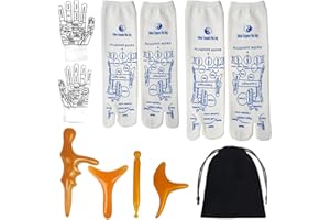 MOTTLED SKY Reflexology Socks with Gloves Tools Set Foot Massager Socks with 4pc Massage Tool Socks with Trigger Point Massage Tool Socks Suitable Foot Relief for Men and Women