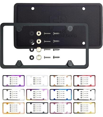 Frame Ai Two Hole Slim Version Gold Chrome Polish Mirror License Plate...