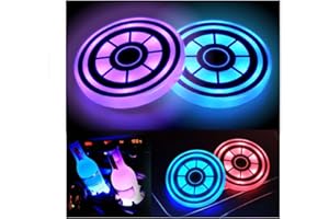 Lot de 2 dessous de verre lumineux à LED pour porte-gobelets, 7 couleurs changeantes, accessoires de voiture étanches pour ad
