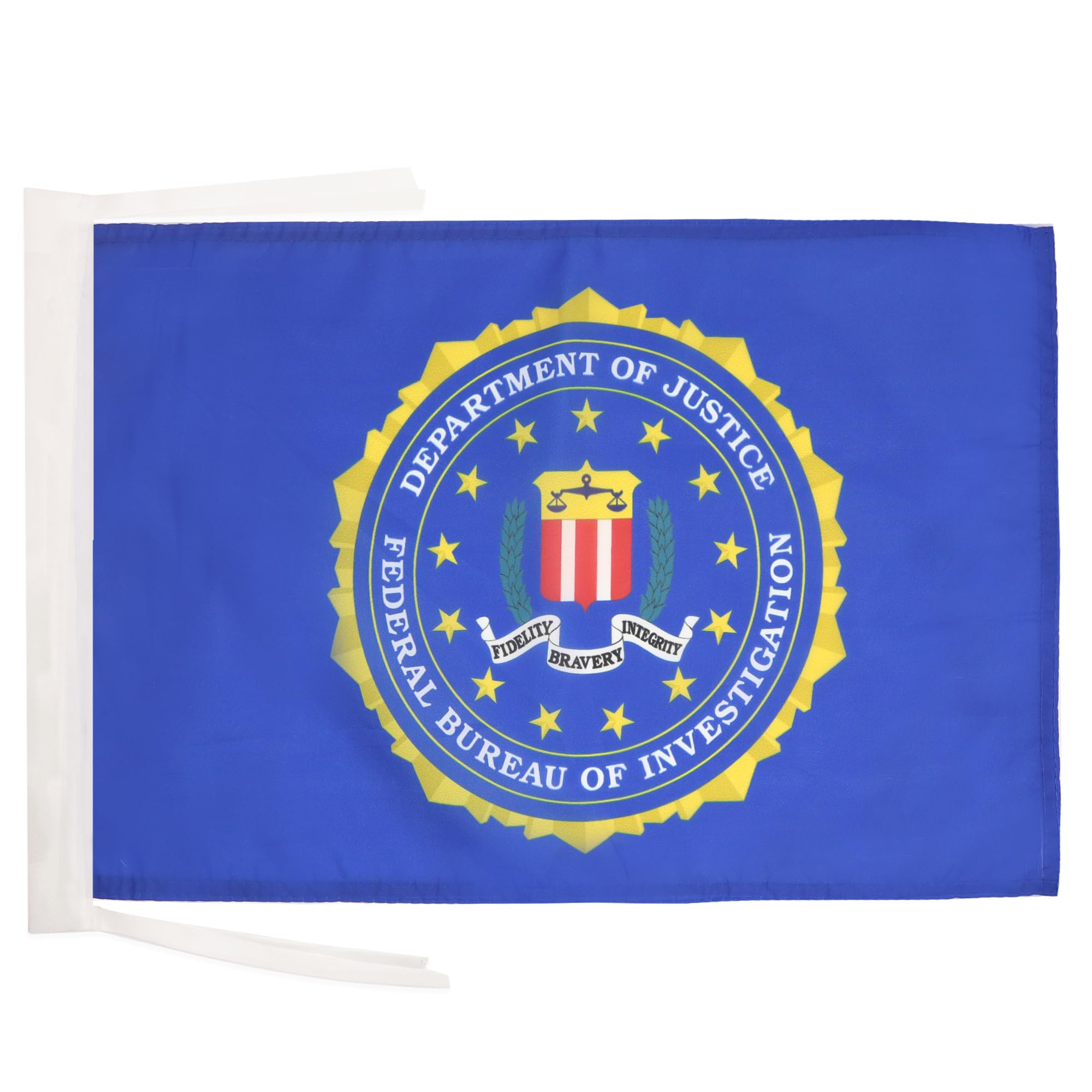 AZ FLAG - United States FBI Flag - 18'' x 12'' - 100% Polyester US Federal Bureau of Investigation Small Banner with Two Cords - Fade Resistant - Vivid Colors - 18x12 in - 45x30 Cm