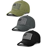 KIRAAT 3 Pack American Flag Baseball Cap Unisex,Low Profile USA Plain Dad Hat for Men＆Women