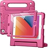 JETech Kids Case for iPad mini 5/4/3/2/1 (7.9-Inch, 2019/2015/2014/2013/2012 Model) with Built-in Screen Protector, Shockproof Full-Body Handle Stand Tablet Protective Cover (Hot Pink)