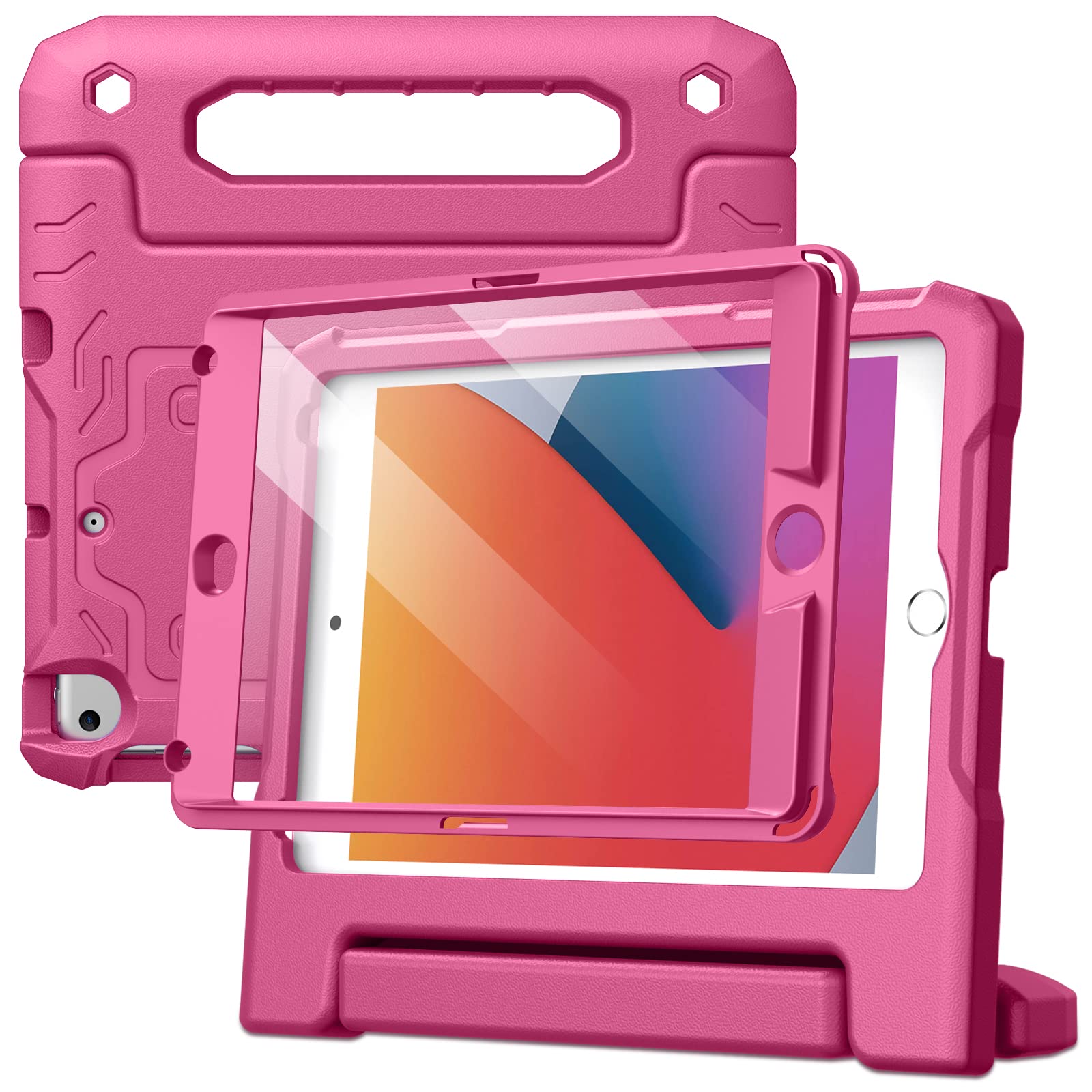 Photo 1 of JETech Kids Case for iPad Mini 5/4/3/2/1 (7.9-Inch, 2019/2015/2014/2013/2012 Model) with Built-in Screen Protector, Shockproof Full-Body Handle Stand Tablet Protective Cover (Plum)