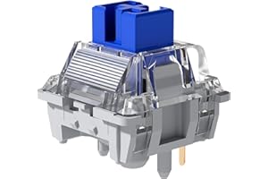 YUNZII Tactile Mechanical Keyboard Switches Set, 64gf Pre-lubed Switch with Dustproof Stem/Transparent PC Housing/LED Defuser, 5-Pin Tactile Switches for Mechanical Gaming Keyboard (35pcs, Blue Grey)