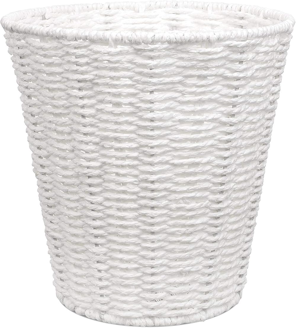 woodluv Round Waste Paper Basket Bin 25 cm Diameter 25 cm Height Eco Paper Rope