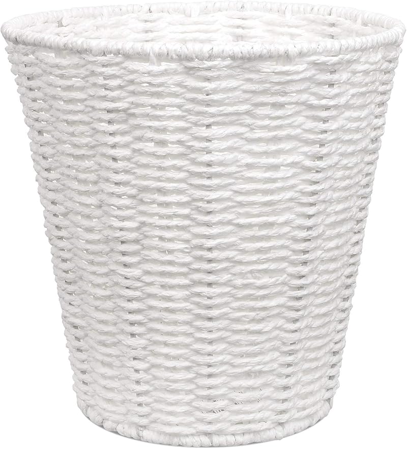 woodluv Round Waste Paper Basket Bin 25 cm Diameter 25 cm Height Eco Paper Rope
