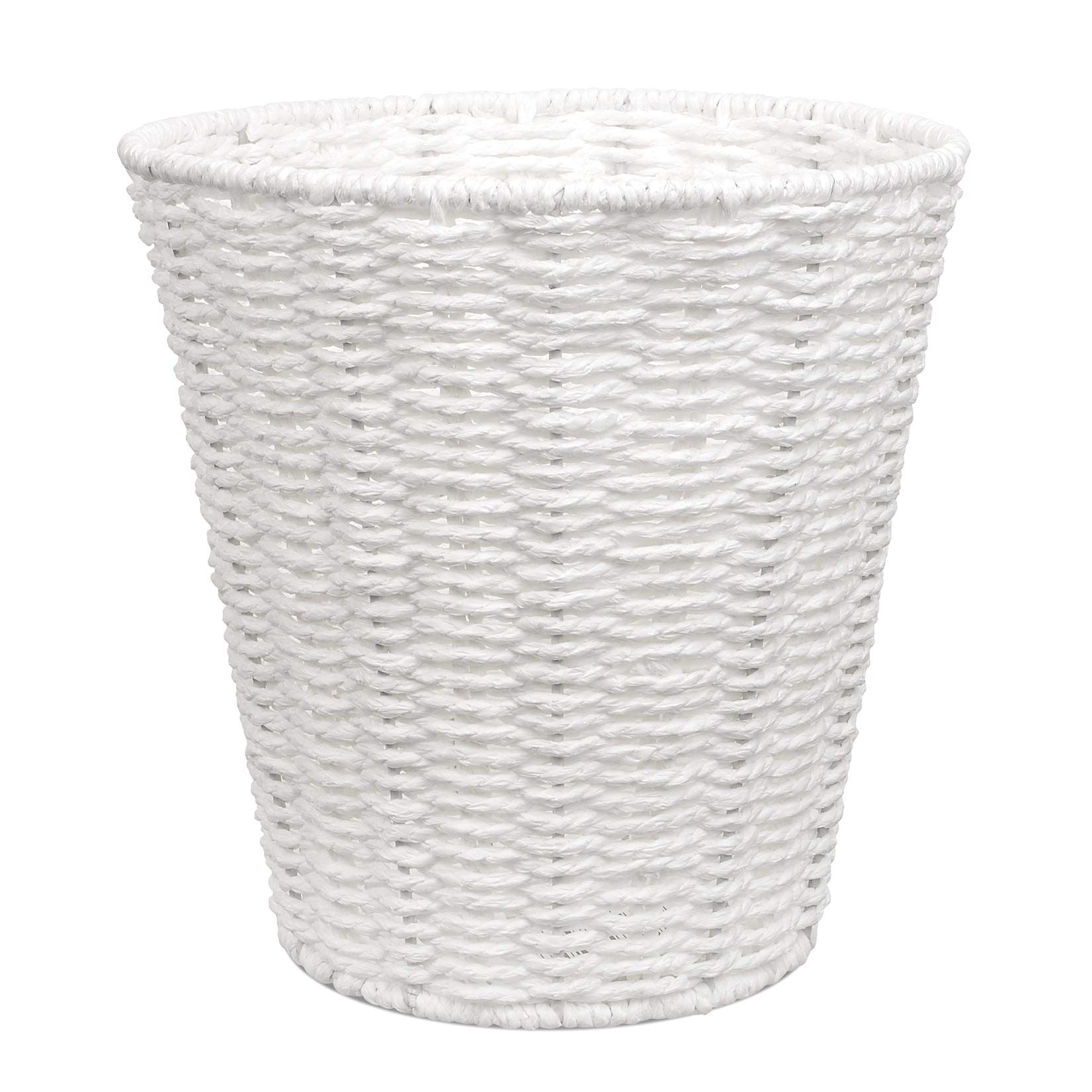 woodluv Round Waste Paper Basket Bin - Rubbish Bin for Bedroom, Bathroom, Offices or Home
