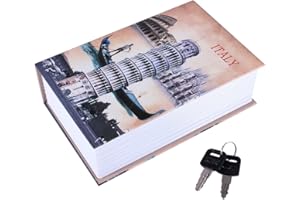 Book Safe Security Box Dictionary Design Dual Key System Hidden Storage ABS Plastic Aluminum Alloy Construction Suitable for 