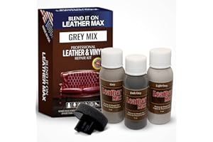 BLEND IT ON Leather Max Grey Mix Vinyl and Leather Repair Kit - Restorer of Your Furniture, Jacket, Sofa, Boat or Car Seat, Easy Instructions to Match Any Grey Color, Restore Any Material, Bonded, Italian