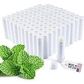 Lip Balm Bulk Unlabeled - Made in USA Bulk Chapstick - Natural Ingredients Vitamin E Shea Butter - Custom Chapstick Bulk For Party & Wedding Favors (100 Count, Peppermint)