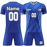 LAIFU Personalized Soccer Jersey set for Kids Adults Custom Soccer Shirt Short with Name Number Team Logo
