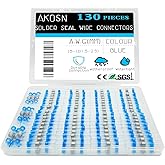 130 PCS Blue Heat Shrink Butt Connectors,16-14 AWG, Self Soldering Butt Connector, Waterproof Solder Seal Wire Connectors, Bu