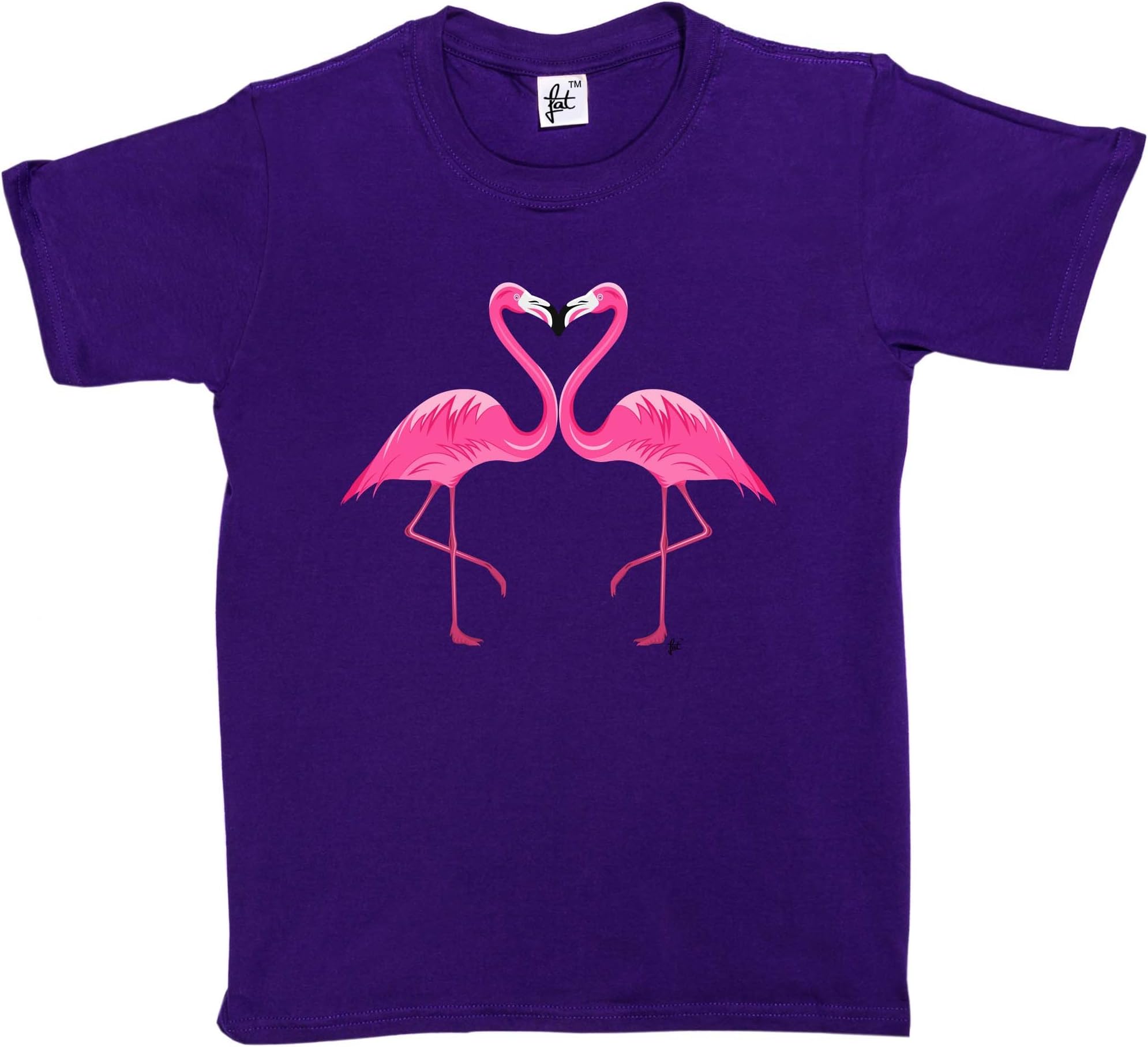 Fancy A SnuggleFlamingos in Love Making A Flamingo Heart Kids Girls T-Shirt Purple 5-6 Year Old