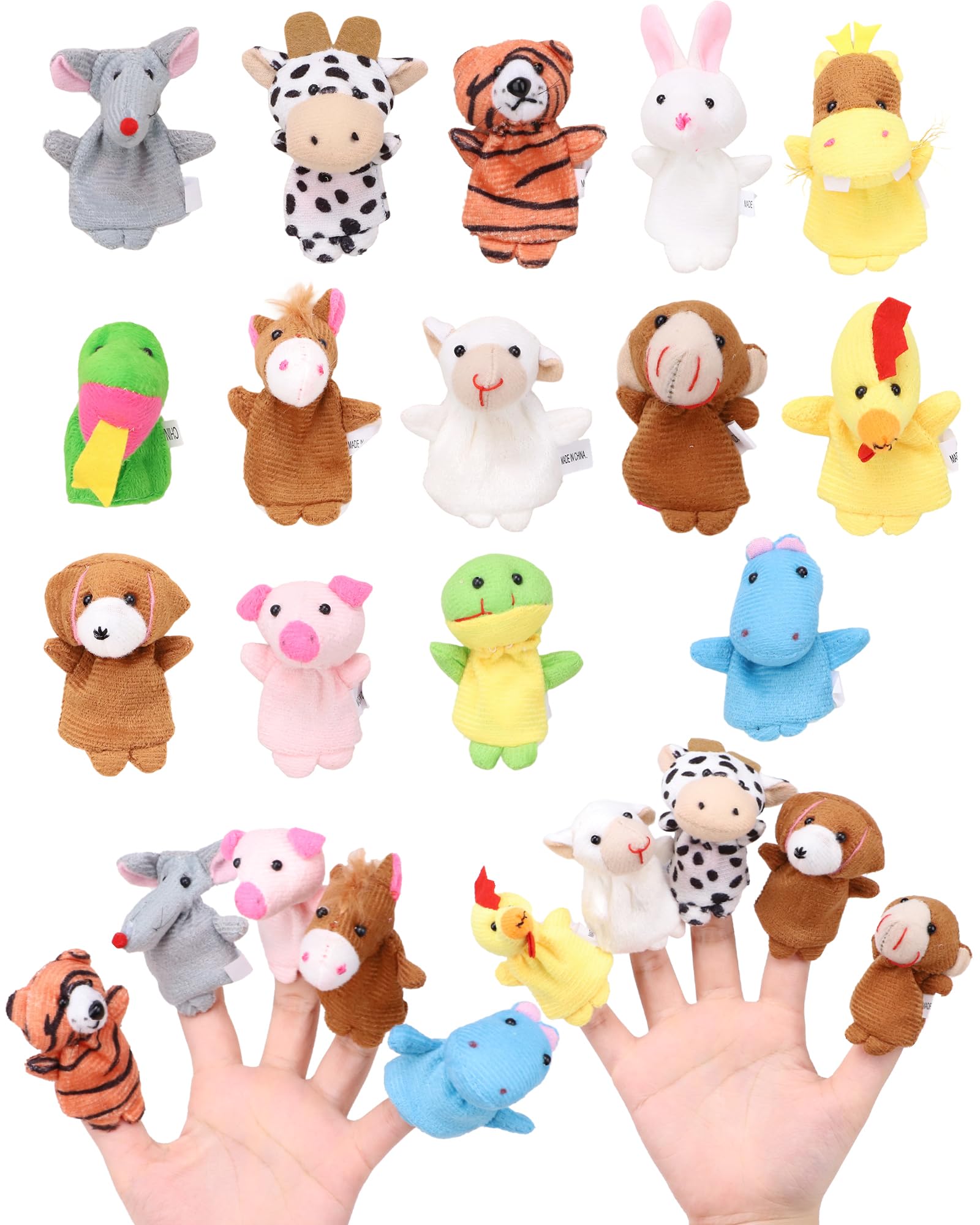 Gozina 14Pcs Finger Puppets for Toddlers and Babies, Hand Puppet Toys, Kids Party Bag Fillers, Nursery Rhyme Gift