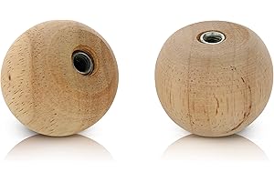 I LIKE THAT LAMP Lamp Finials 2-Pack (Wood Ball, 1-3/8" Tall), Secure Lampshade to Table/Floor/Pendant Lamps, Paintable Decorative Natural Pine Replacement Finial Set, 1/4-27 IPS Pipe Compatible, American Business