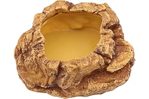 AQUA KT Reptile Food Mealworm Feeding Bowl Corn Snake Water Dish Anti Escape for Lizard Bearded Dragon Chameleon Leopard Gecko Terrarium Feeder