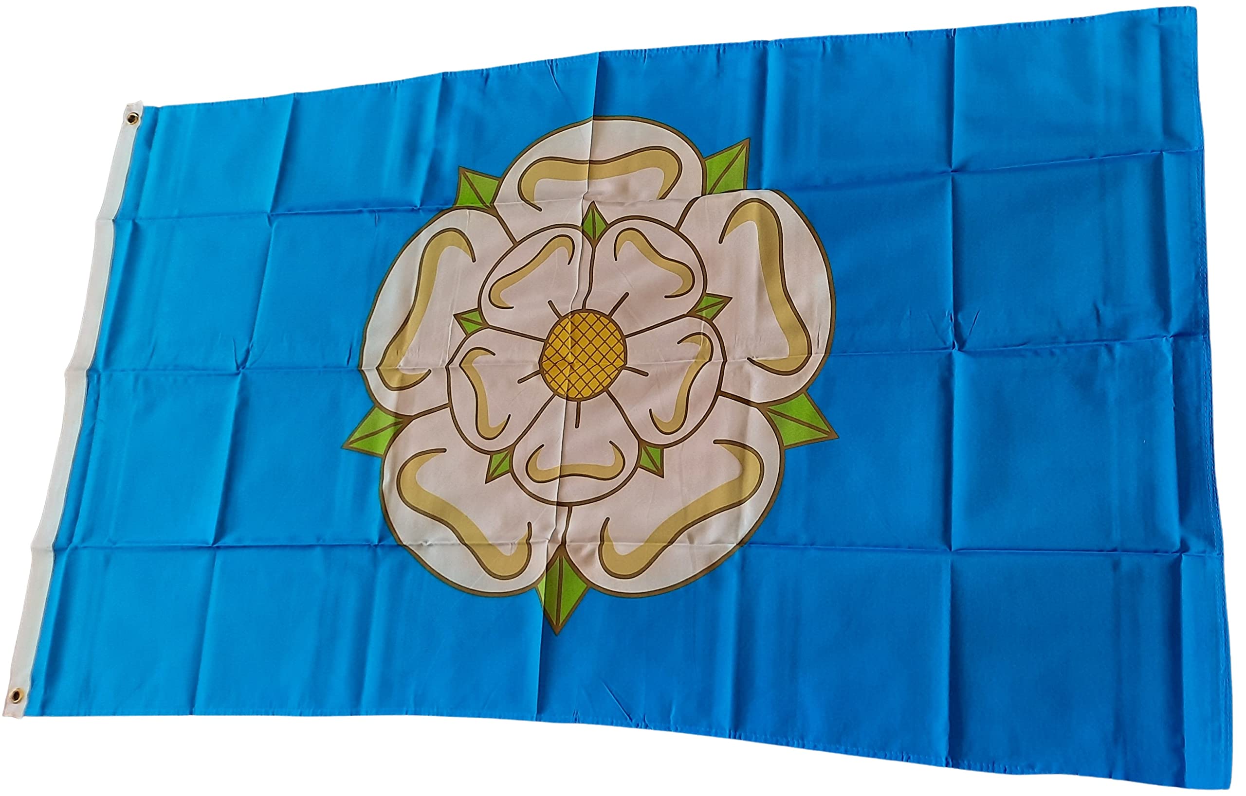 NWFlags Yorkshire Flag 5ft x 3ft 75d Premium Polyester Suitable For Flagpoles | Strong Polyester 5x3 foot material White Rose flag with Eyelets