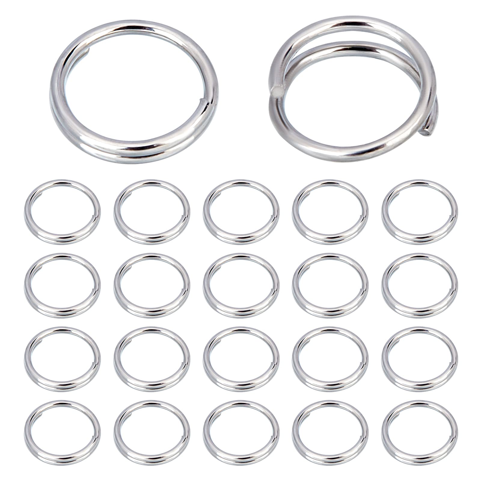 PandaHall Elite 1 Bag/380 Pieces Stainless Steel Split Ring Jump Ring Open Jump Ring Firm but Desoldering Double Buckles 6 x 1.2 mm for Jewellery Creation