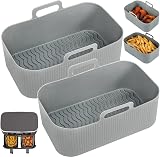 YQL Silicone Air Fryer Liner for Ninja/Tower/Instant Vortex 2PCS Grey