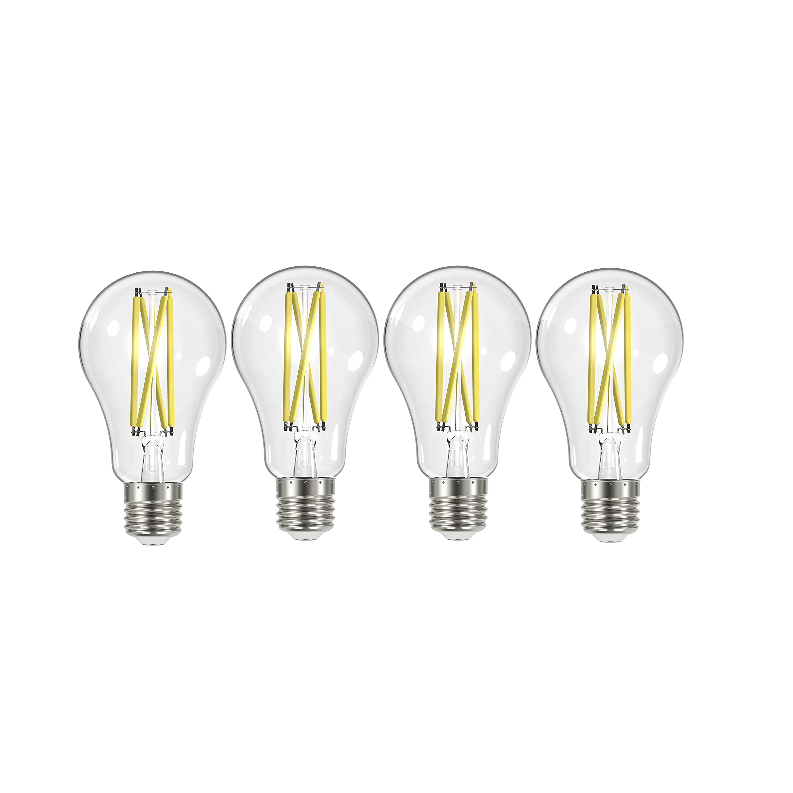 Photo 1 of Satco S12442 A19 LED 4-Bulb Value Pack, 100W Replacement, 2700K, Clear