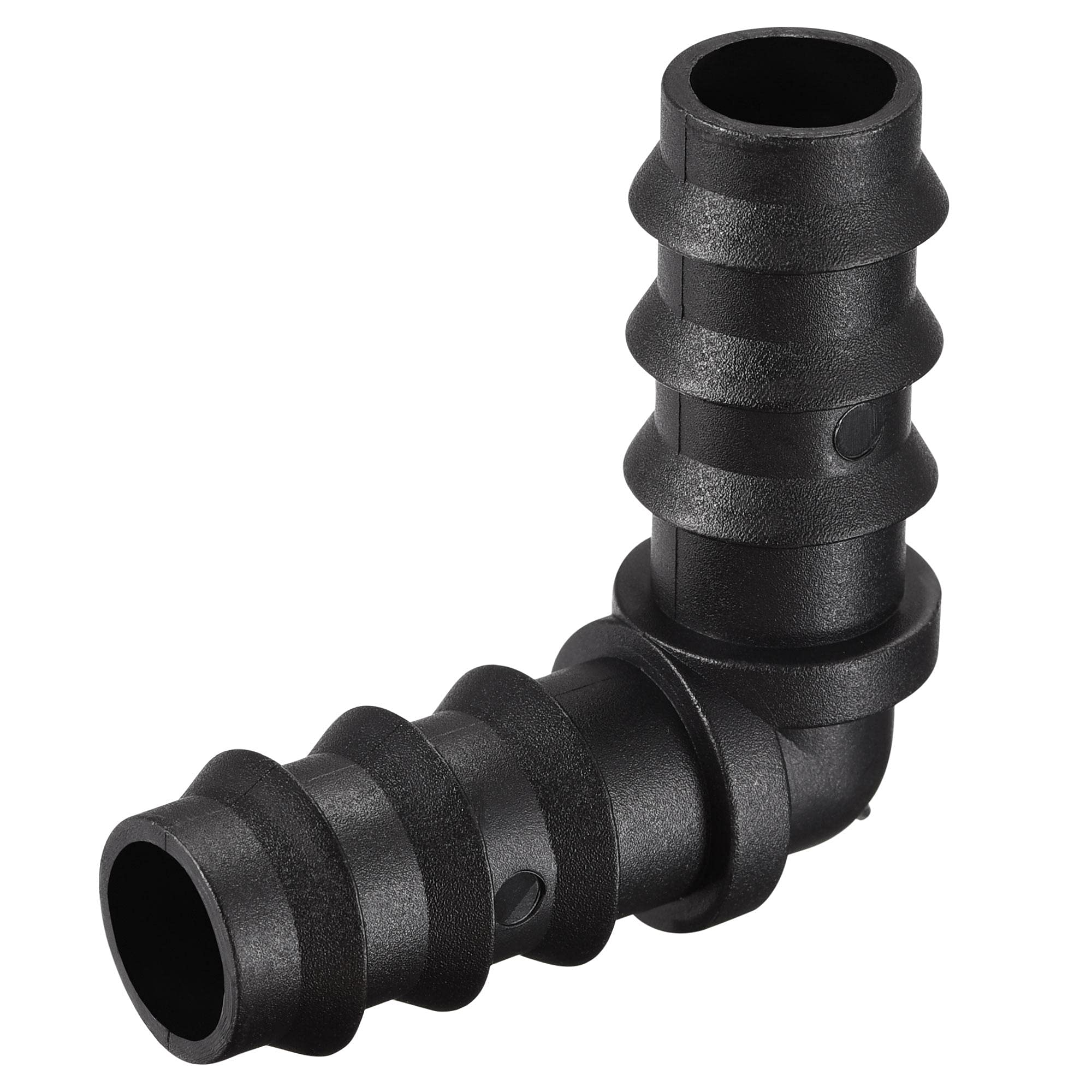 sourcing map Drip Irrigation Fittings Elbow Connectors 15.5mm Barbed Connector for 1/2 Inch Tubing (Black, Pack of 15)