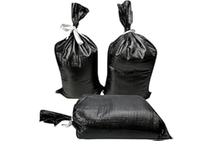 VIECAM Empty Sandbags for Hurricane Flooding - UV Protected, Military Grade, 14" x 26" with Ties, Holds 50 lbs for Flood Protection – Pack of 10 Bags